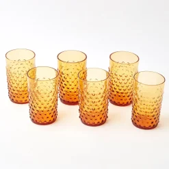 Amber Hobnail Glasses (Set Of 6)|Mrs. Alice Sale