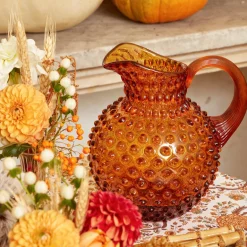 Amber Hobnail Jug|Mrs. Alice Best