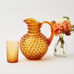 Amber Hobnail Jug|Mrs. Alice Best