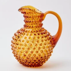 Amber Hobnail Jug And Glasses (Set Of 6)|Mrs. Alice Online