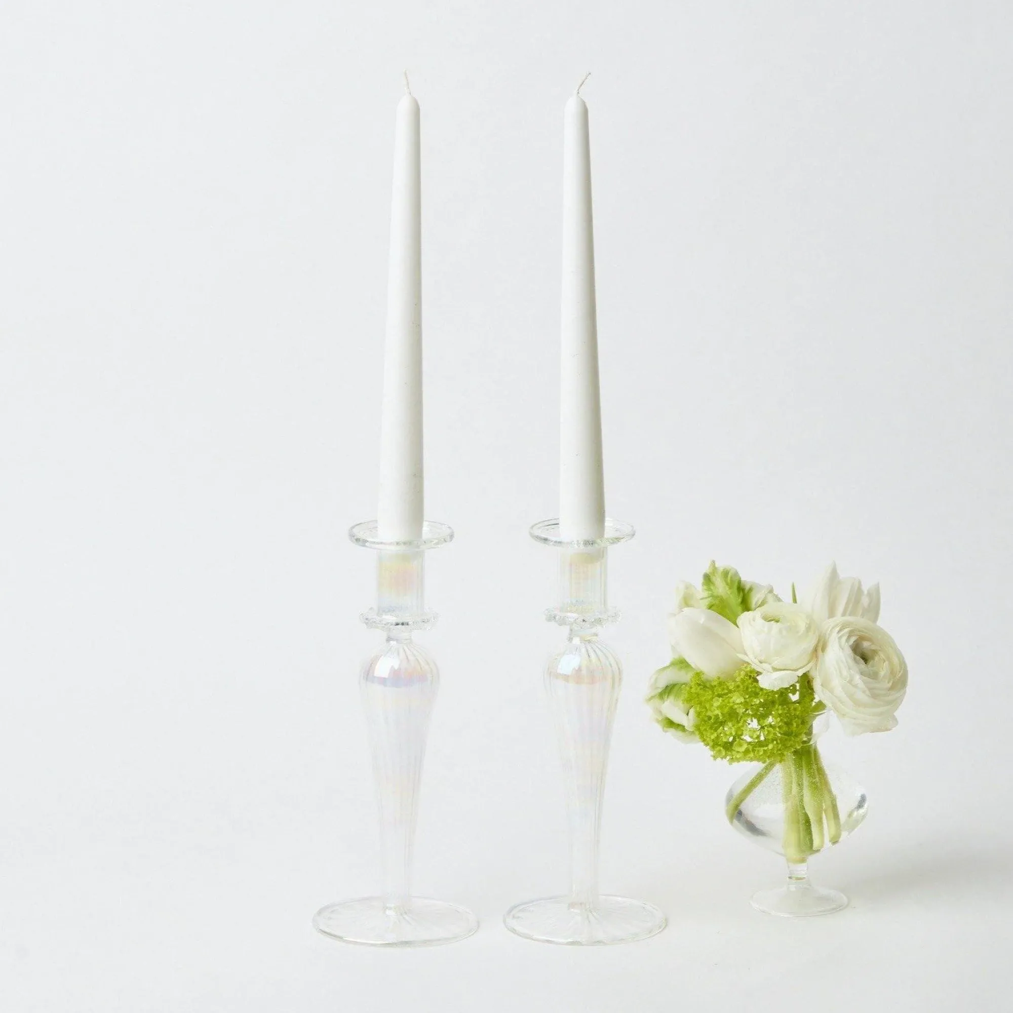 Amelie Clear Candle Holders (Pair)|Mrs. Alice