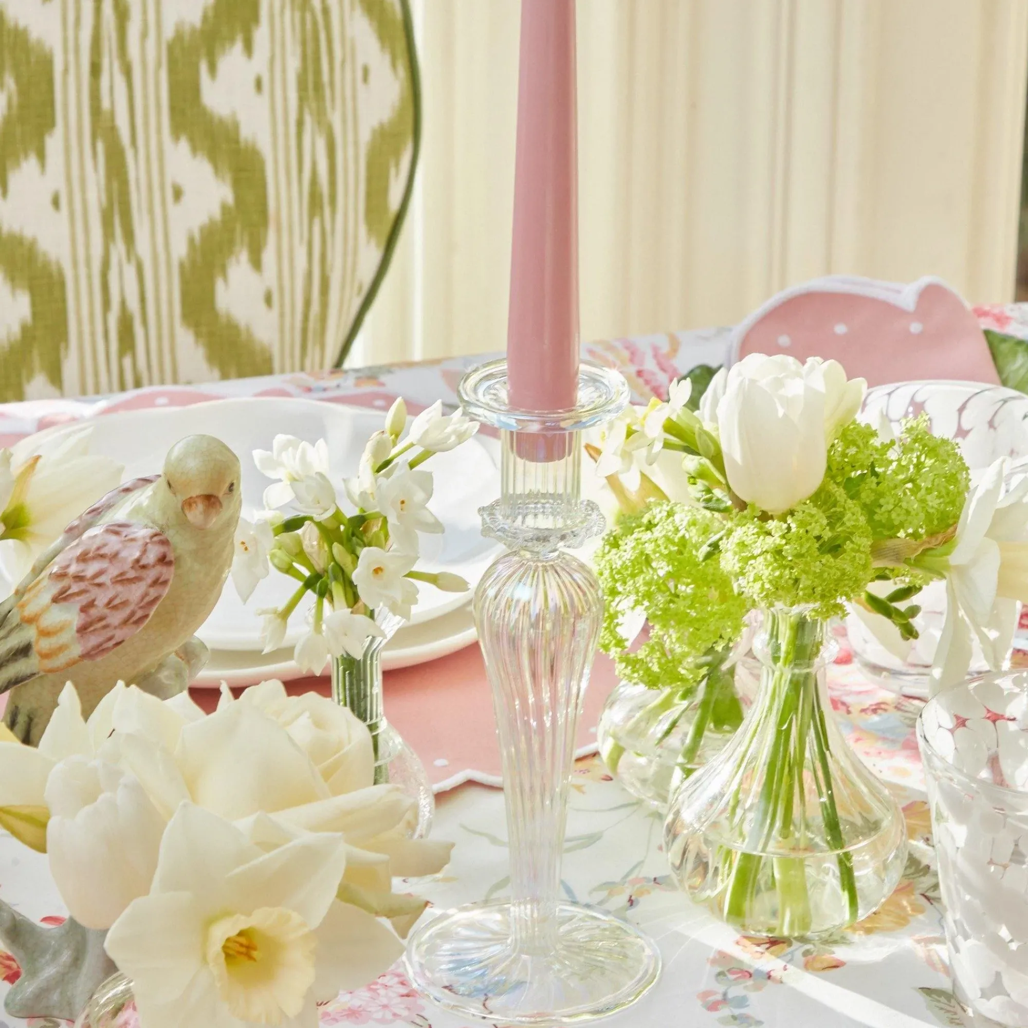 Amelie Clear Candle Holders (Pair)|Mrs. Alice