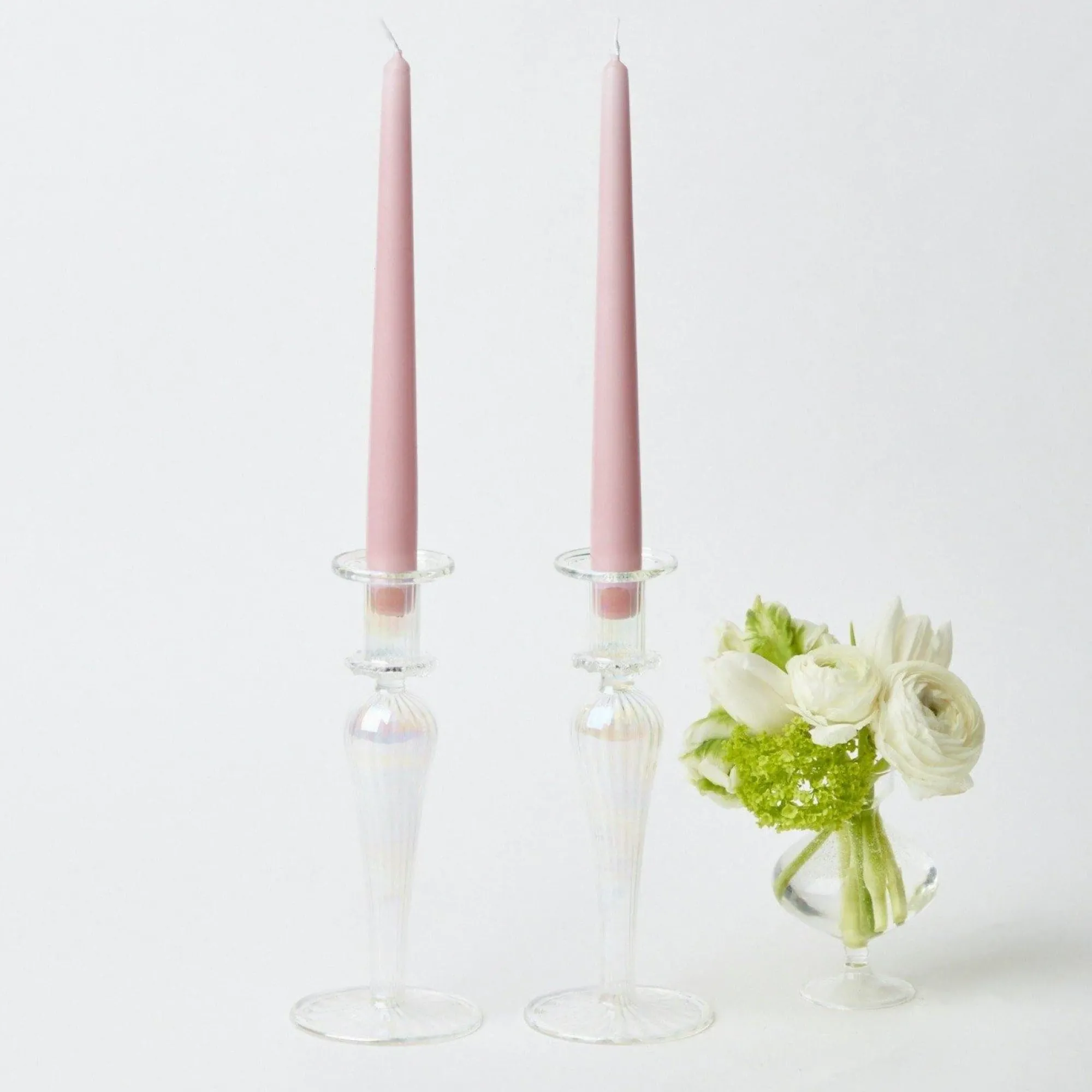 Amelie Clear Candle Holders (Pair)|Mrs. Alice
