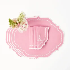 Amelie Pink Placemats & Napkins (Set Of 4)|Mrs. Alice Best