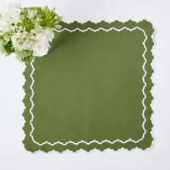 Beatrice Forest Green Napkins (Set Of 4)|Mrs. Alice Clearance
