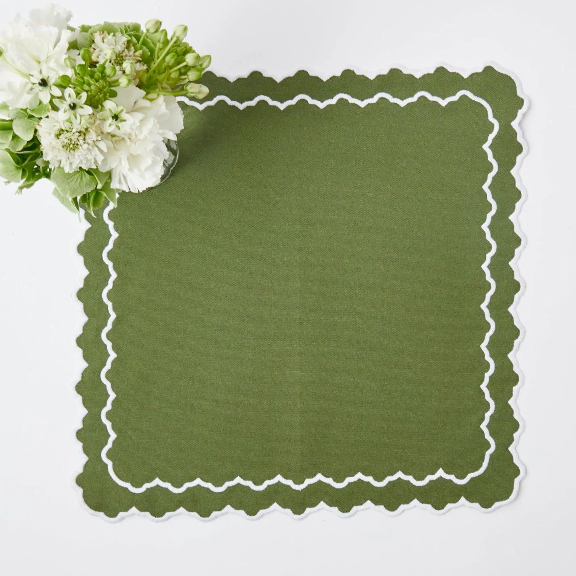 Beatrice Forest Green Napkins (Set Of 4)|Mrs. Alice Clearance
