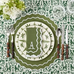 Beatrice Forest Green Napkins (Set Of 4)|Mrs. Alice Clearance