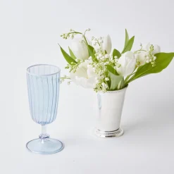 Blue & White Rim Short Stem Glass (Set Of 4)|Mrs. Alice Hot