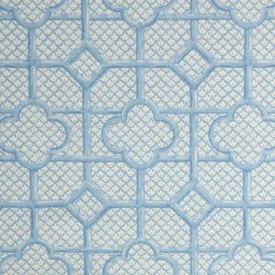 Blue Bamboo Trellis Fabric|Mrs. Alice Discount