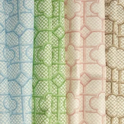 Blue Bamboo Trellis Fabric|Mrs. Alice Discount