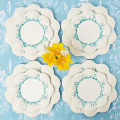 Blue Coral Dinner & Starter Plates (Set Of 8)|Mrs. Alice Clearance