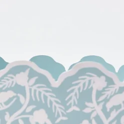 Blue Floral Tole Scalloped Planter|Mrs. Alice Best