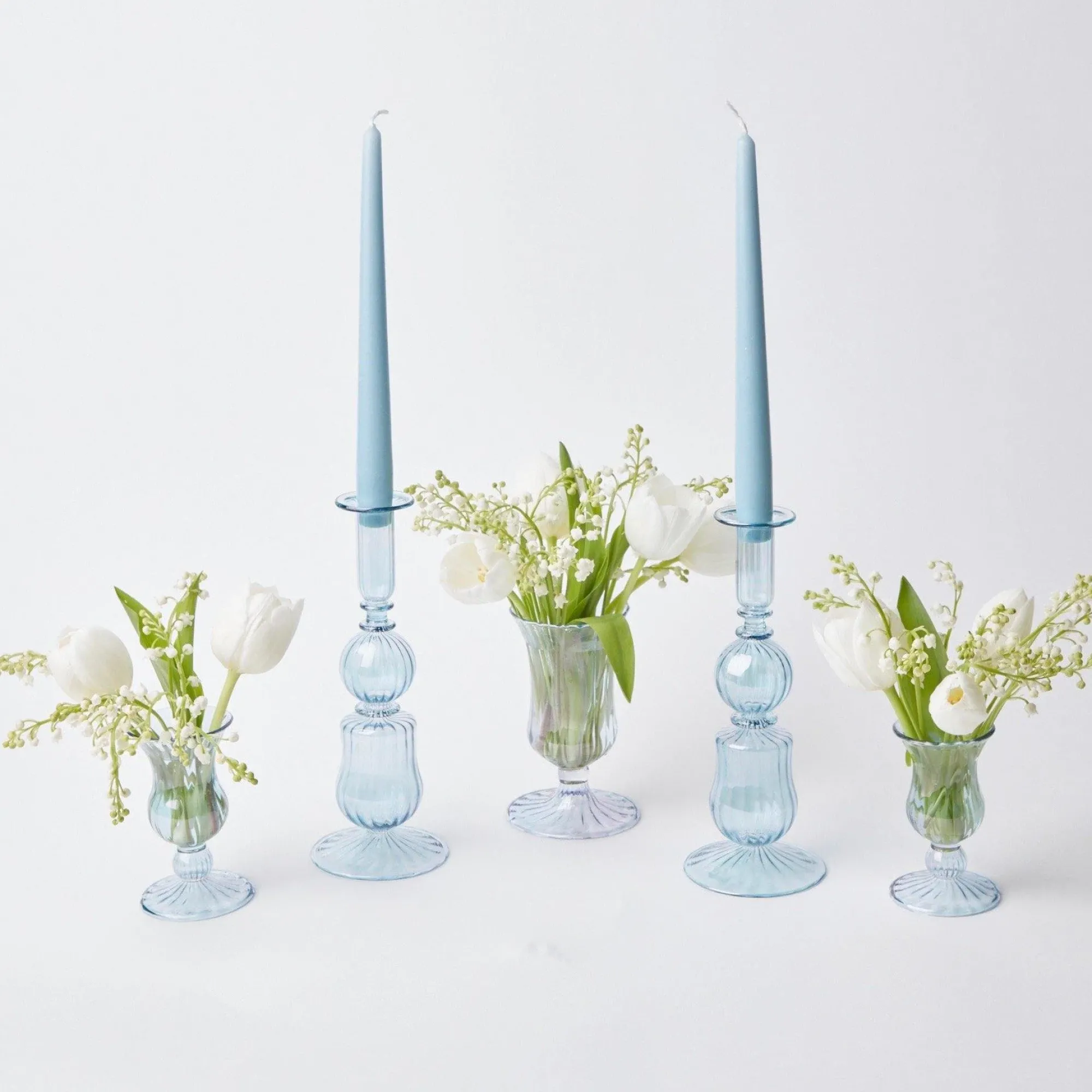 Blue Fluted Vase Set|Mrs. Alice Sale