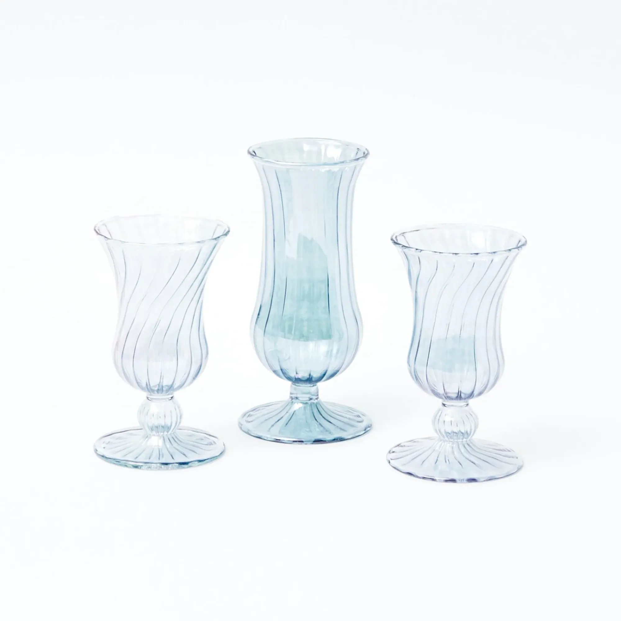Blue Fluted Vase Set|Mrs. Alice Sale