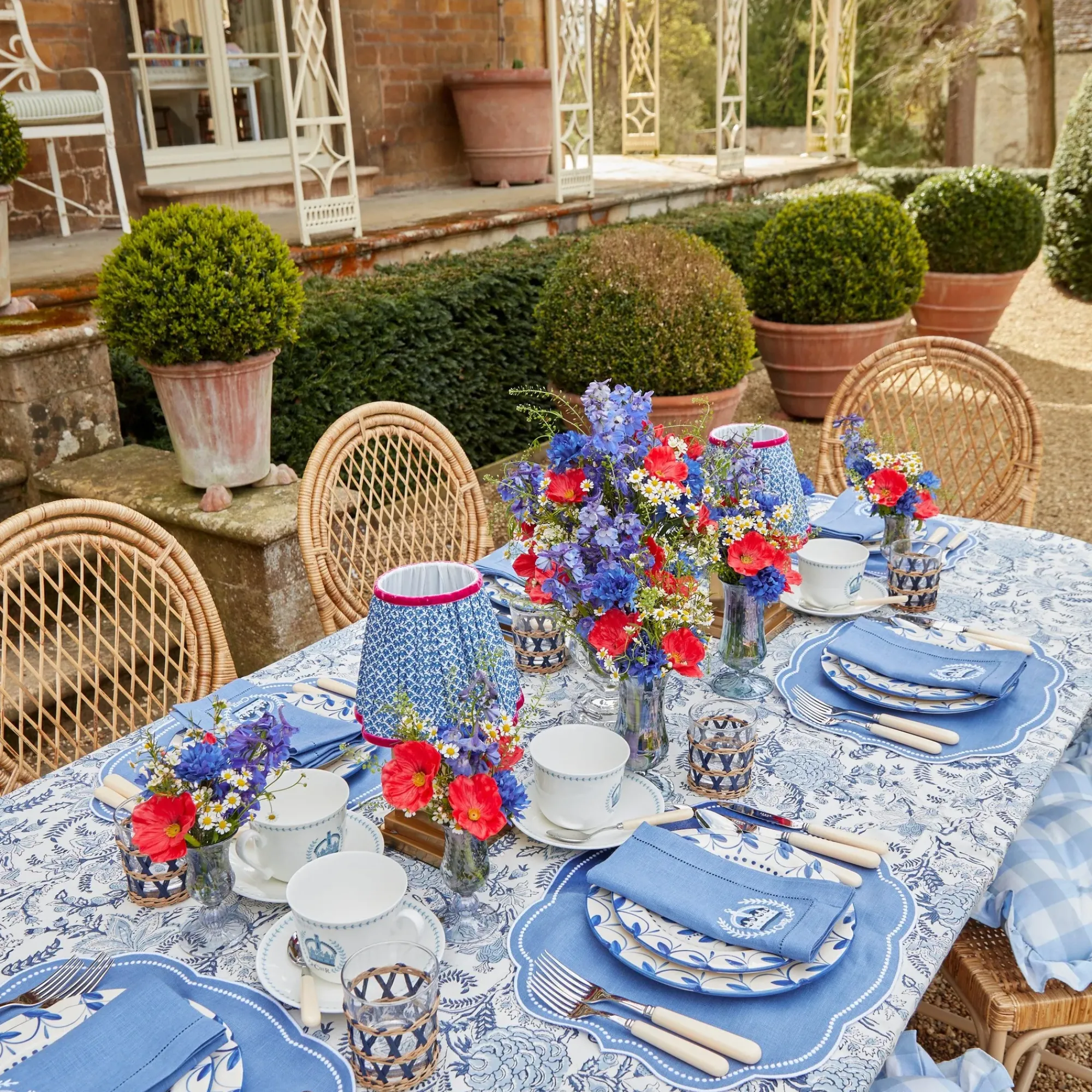 Blue Fluted Vase Set|Mrs. Alice Sale