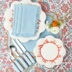 Blue Fringe Napkins (Set Of 4)|Mrs. Alice New