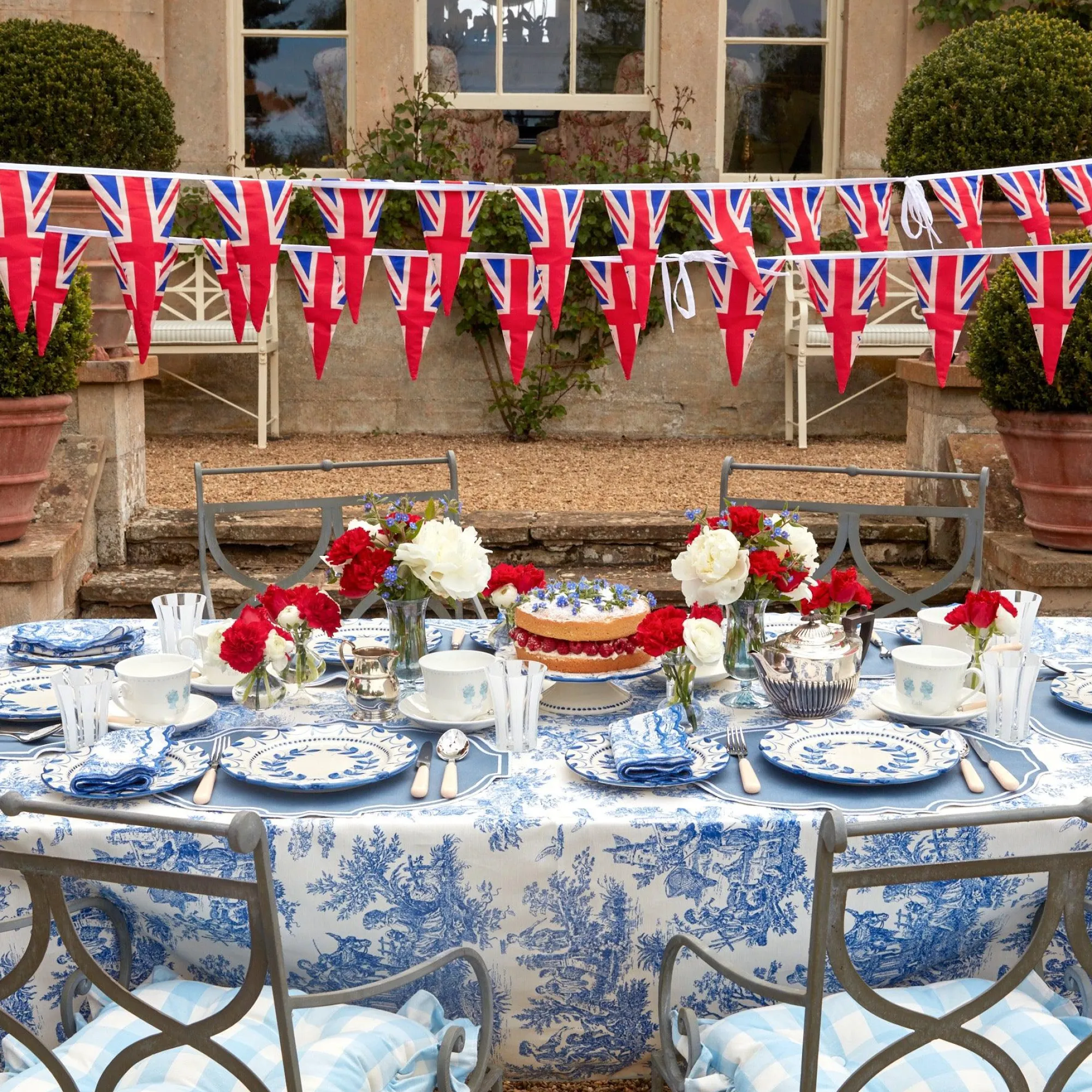 Blue Gingham Ruffle Seat Pad Cushion|Mrs. Alice