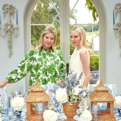 Blue Glass Lantern Tea Light Holders (Pair) - 24Cm|Mrs. Alice Online