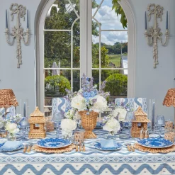 Blue Glass Lantern Tea Light Holder (Pair) - 18 Cm|Mrs. Alice Outlet