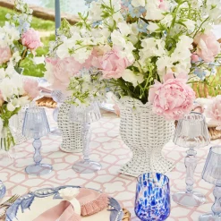 Blue Glass Lantern Tea Light Holder (Pair) - 18 Cm|Mrs. Alice Clearance