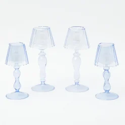 Blue Glass Lantern Tea Light Holder Set|Mrs. Alice Outlet