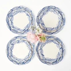 Blue Lily Of The Valley Dinner & Starter Plates (Set Of 8)|Mrs. Alice New