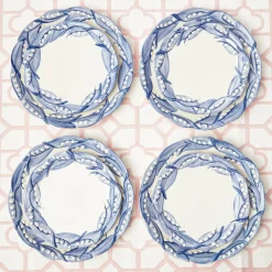 Blue Lily Of The Valley Dinner Plates (Set Of 4)|Mrs. Alice Outlet