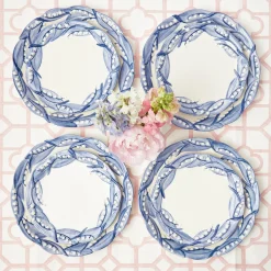 Blue Lily Of The Valley Dinner & Starter Plates (Set Of 8)|Mrs. Alice Clearance