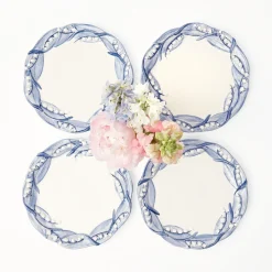 Blue Lily Of The Valley Starter Plates (Set Of 4)|Mrs. Alice Best
