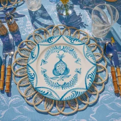 Blue Melograno Dinner & Starter Plates (Set Of 8)|Mrs. Alice Best