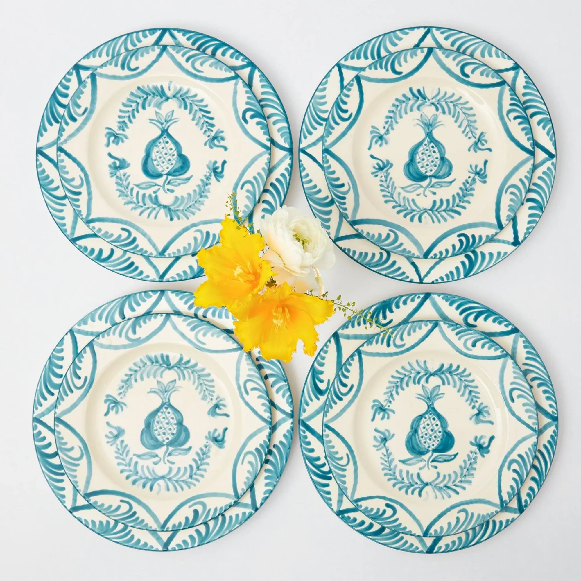 Blue Melograno Dinner & Starter Plates (Set Of 8)|Mrs. Alice Best