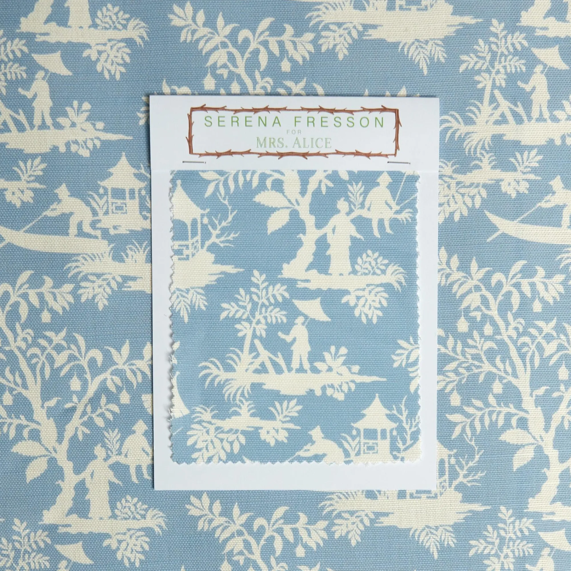 Blue Pagoda Garden Fabric|Mrs. Alice New