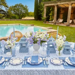 Blue Petal Bamboo Dinner Plate (Set Of 4)|Mrs. Alice Best