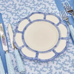 Blue Petal Bamboo Dinner & Starter Plates (Set Of 8)|Mrs. Alice Clearance