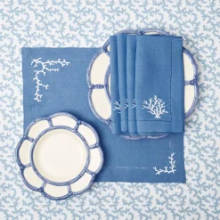 Blue Petal Bamboo Starter Plate (Set Of 4)|Mrs. Alice New