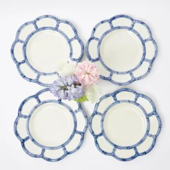 Blue Petal Bamboo Starter Plate (Set Of 4)|Mrs. Alice Best