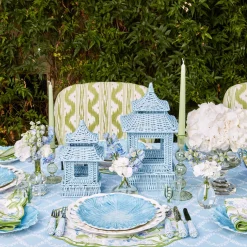 Blue Rattan Pagoda Lantern Set|Mrs. Alice