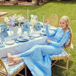 Blue Rattan Pagoda Lantern Set|Mrs. Alice