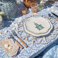 Blue Scalloped Pagoda Starter Plate|Mrs. Alice Sale
