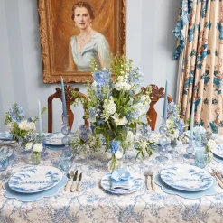 Blue Swirl Water Glasses With White Rim (Set Of 4)|Mrs. Alice Sale