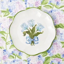 Blue Tulip Dinner Plates (Set Of 4)|Mrs. Alice Best