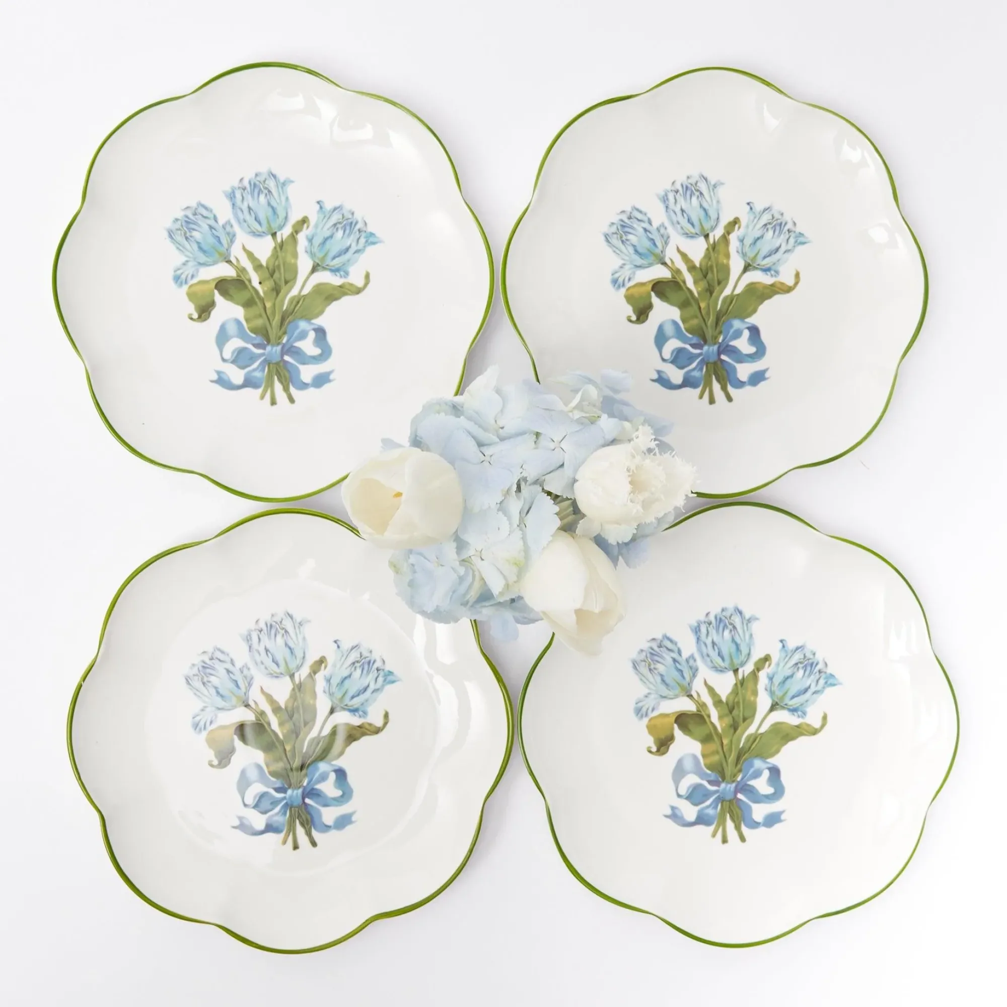 Blue Tulip Starter Plates (Set Of 4)|Mrs. Alice Sale
