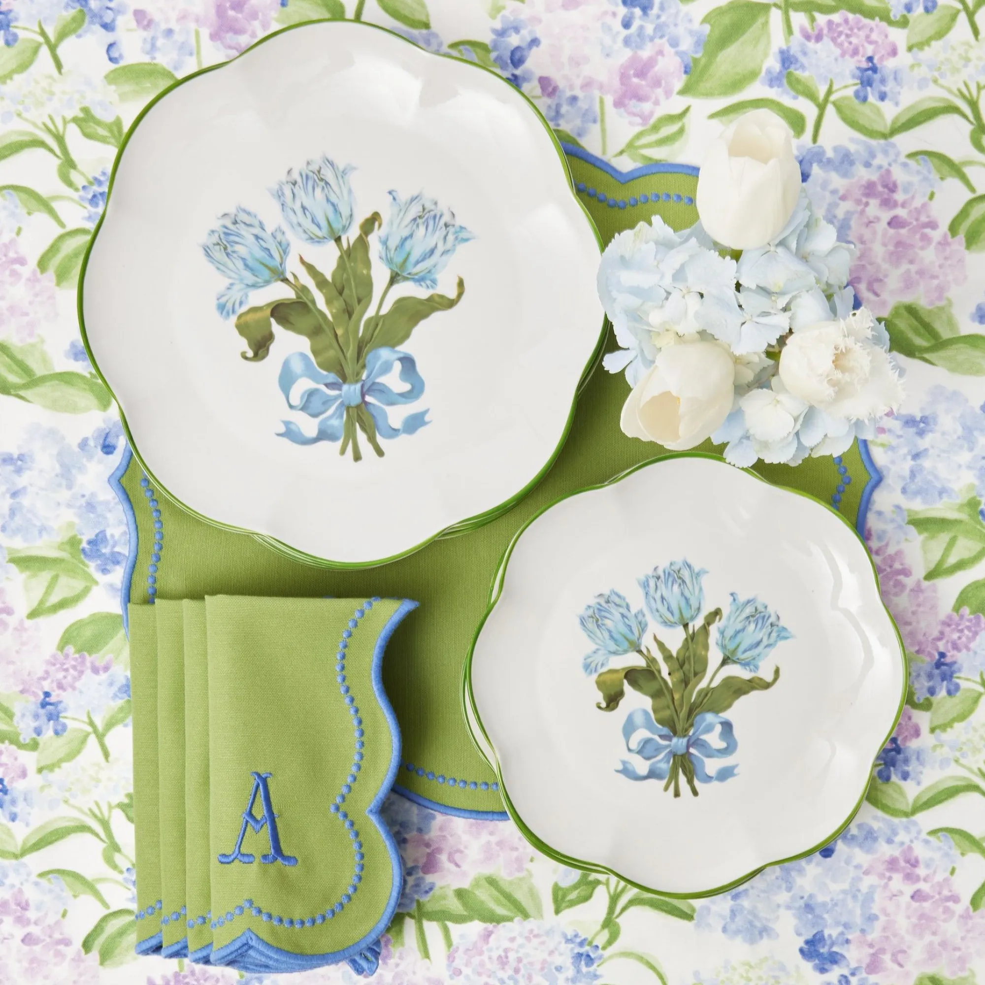 Blue Tulip Starter Plates (Set Of 4)|Mrs. Alice Sale