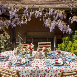 Blue With Red Scallop Napkins (Set Of 4)|Mrs. Alice Best