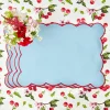 Blue With Red Scallop Placemat (Set Of 4)|Mrs. Alice New