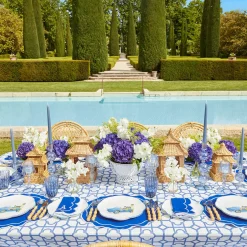 Camille Azure Candle Holder (Pair)|Mrs. Alice Clearance