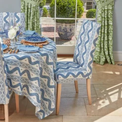 Charlotte Blue Ikat Dining Chair|Mrs. Alice New