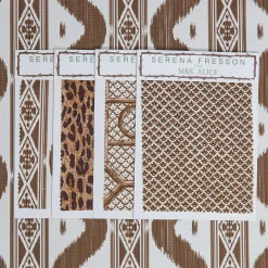 Chestnut Brown Ikat Stripe Fabric|Mrs. Alice Outlet