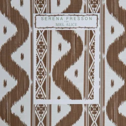 Chestnut Brown Ikat Stripe Fabric|Mrs. Alice Outlet