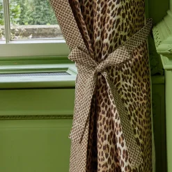 Chestnut Brown Lotus Flower Fabric|Mrs. Alice Clearance